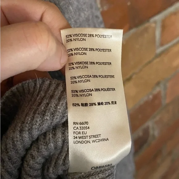 FREE PEOPLE ribbed knit turtleneck sweater grey size medium - Picture 8 of 9